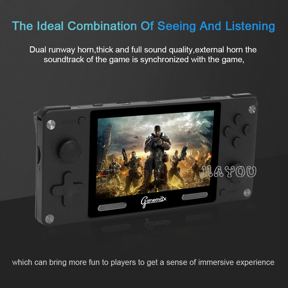 A380 Retro Video Game Console Handheld Game Player Bulit-in12 Formats 4 inch HD IPS Screen Portable Gaming Console  3600+ Games