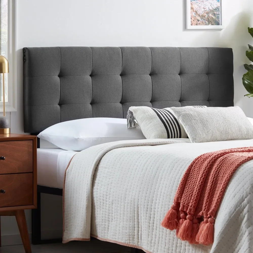 

Upholstered Headboard With 4 USB Ports Beds and Furniture Queen Charcoal Freight Free Bedroom Home