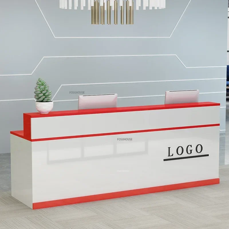 Company Front Desk Reception Desk Office Table Luxury Clothing Store Counter Modern Reception Couter Salon Furniture