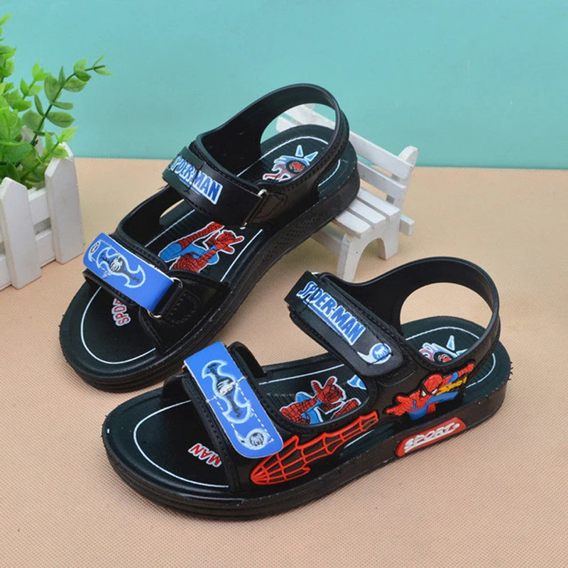 Disney Boys Spiderman Sandals Summer Kids Shoes Toddler Baby Boys Sandals Infant Casual Beach Children Outdoor Black Shoes girls shoes Children's Shoes