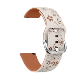 Floral Engraved Silicone Strap - Women's Replacement Bracelet Belt Accessories - Huawei  GT5 41mm (Starlight Brown)