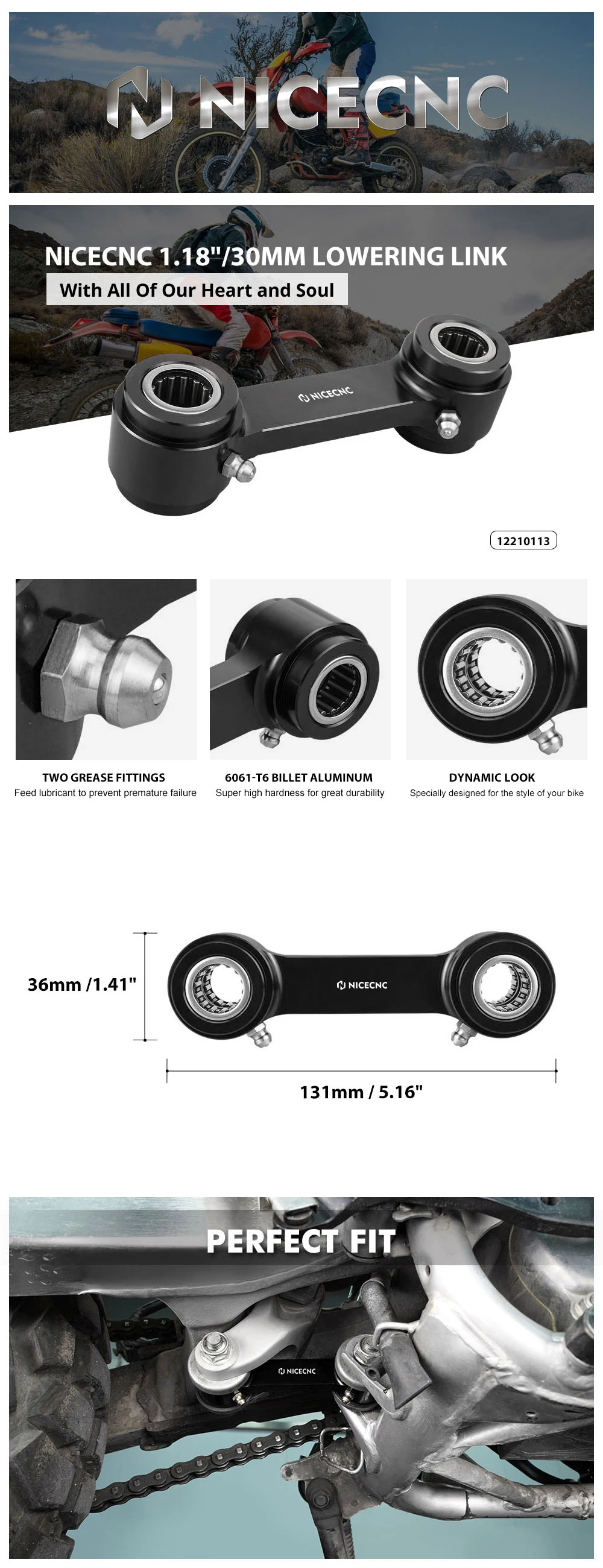 NICECNC Verstellbarer Seitenständer & 30mm Tieferlegungssatz für Honda XR650L XR 650L 1993-2025 2024 2023 2022 2021 – Detail 10