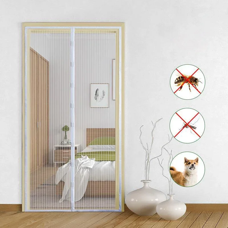 Magnetic mosquito net summer insect fly control door curtain net living room bedroom curtain automatic closing door screen mosquito net