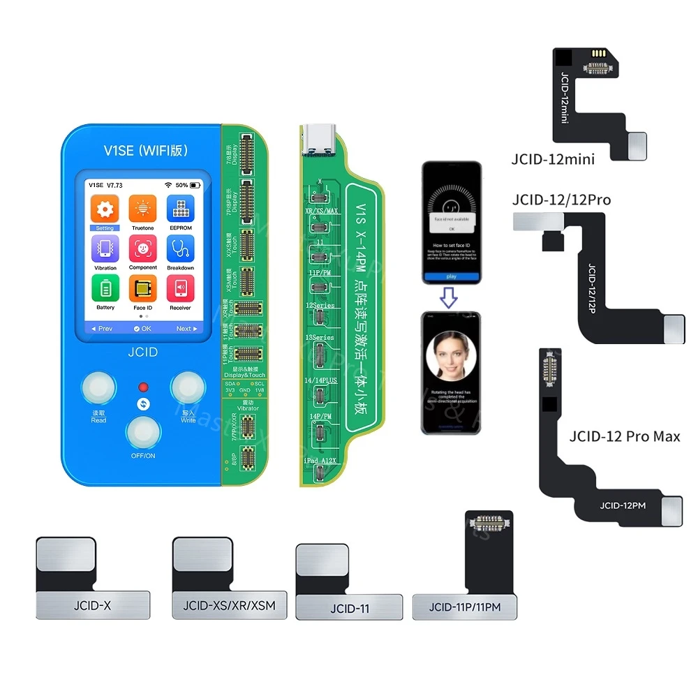 

Face ID Flex Repair JC V1SE V1S Pro Programmer No Welding Non-Removal Dot Projector Cable For iPhone X-14PM
