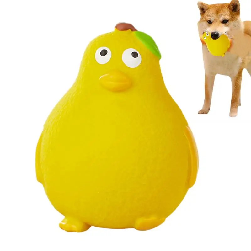 

Squeaky Latex Dog Toy Fun Sensory Squeezing Tongue Toy Grunting Squeaker Puppy Chew Toy Yellow Pear & Frog Shape Latex Balls Dog