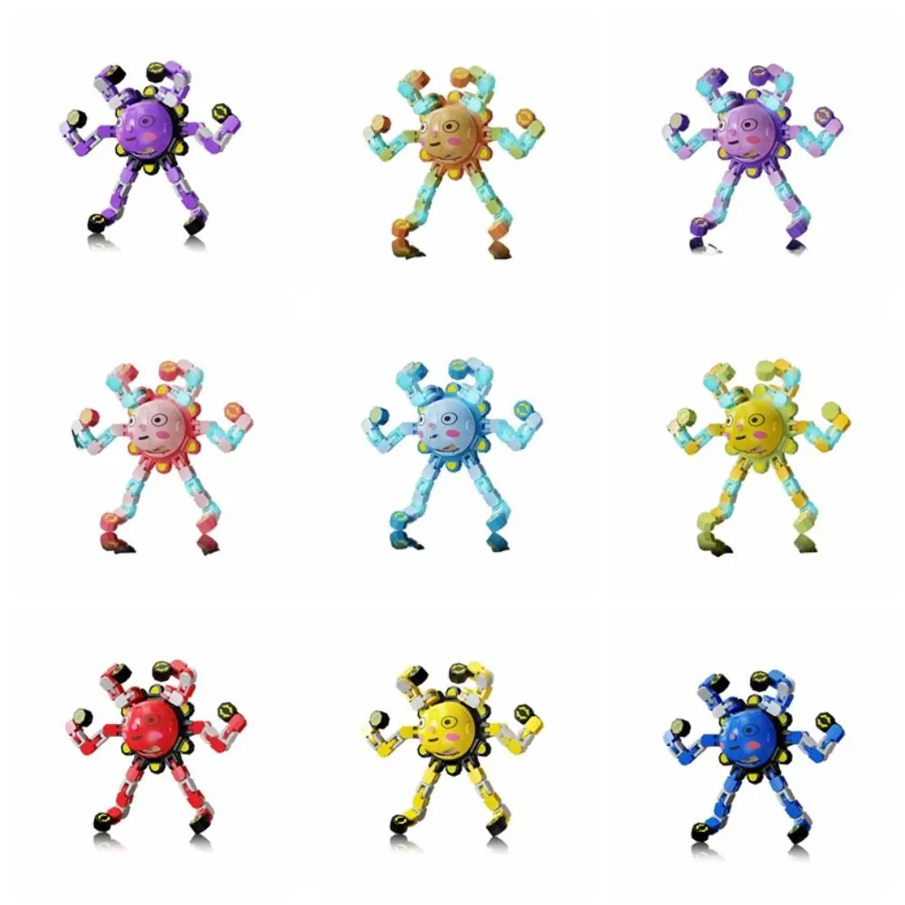 Plastics Mechanical Luminous Gyroscope Octopus Robot No Resistance Fingertip Versatile Chain Manual Interesting