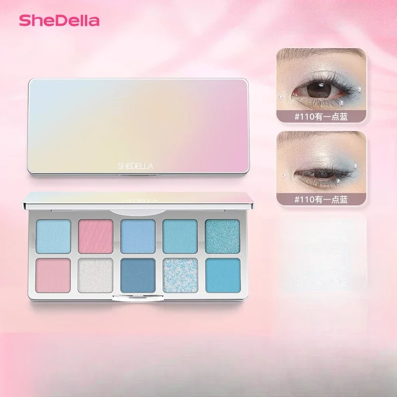 SHEDELLA Fantastic 10Colors Eyeshadow Palette Blue Purple Green Easy to Wear Eyes Long-lasting Makeup