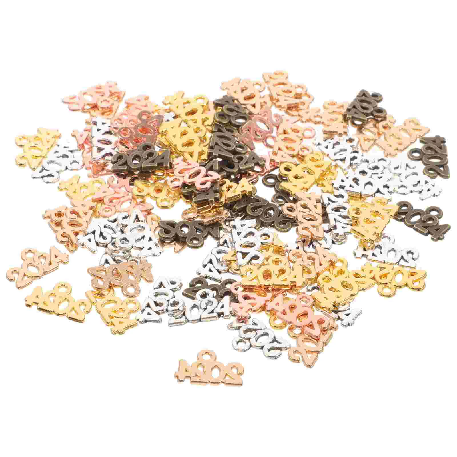 

200 Pcs 2024 Pendant DIY Keychain Jewelry Charms Amulet Making Alloy Hanging Ornaments Accessories