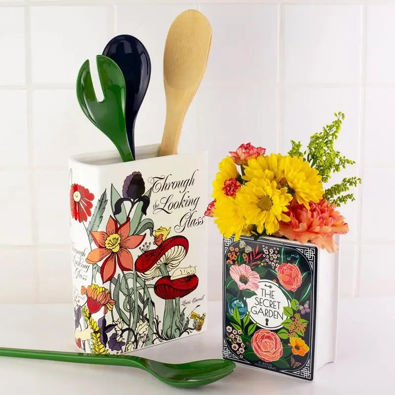 Ceramic Book Vase Pride and Prejudice Cute Bookshelf Decor Unique Gift for Book Lovers Home Interior Wall Shelf Decoration House 2