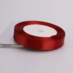 Elegant Burgundy Satin Ribbon - 25 Yards, 6mm - 75mm Widths, Perfect for DIY Crafts, Gift Wrapping, and Party Decorations (15mm Burgundy)