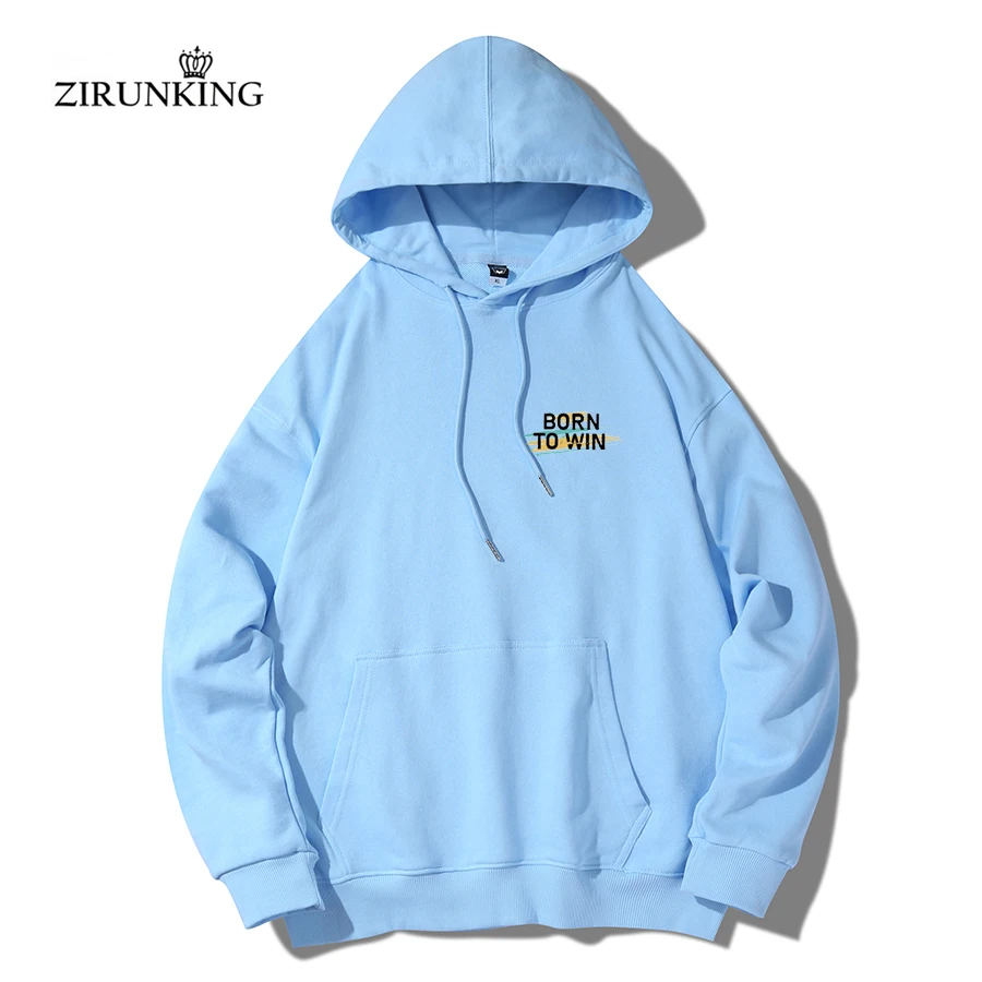 

ZIRUNKING весенне-осенние модные новые толстовки для женщин хлопковые махровые с капюшоном с длинным рукавом с буквенным принтом синяя спортивная одежда ZOW230206