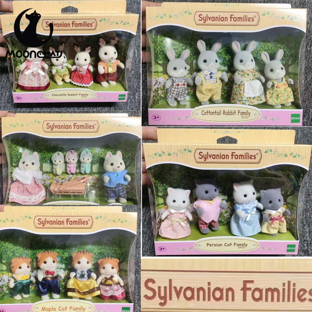 

Original Sylvanian Families Animal Baby Series Chocolate Rabbit Dog Persian Cat Dolls Toys Play House Birthday Gifts Toys Kids