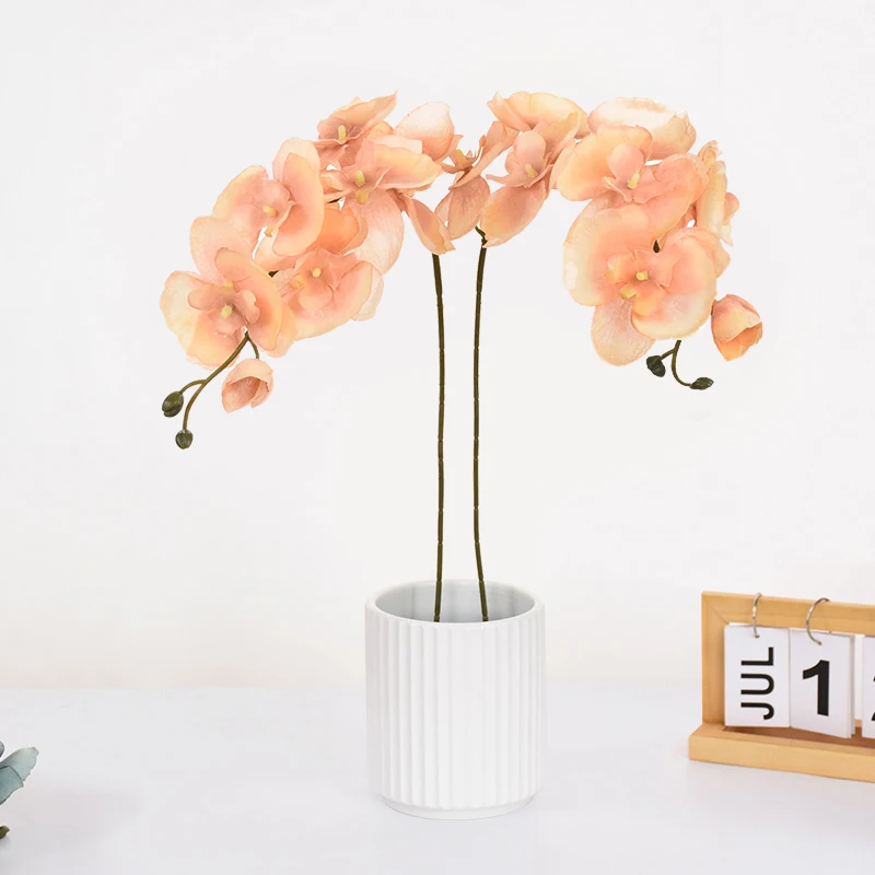 8 Köpfe künstliche Schmetterling Orchidee Blume für Haus zimmer Garten Dekoration DIY Hochzeits strauß echte Berührung Seide Phalaenopsis Pflanze – Detail 7