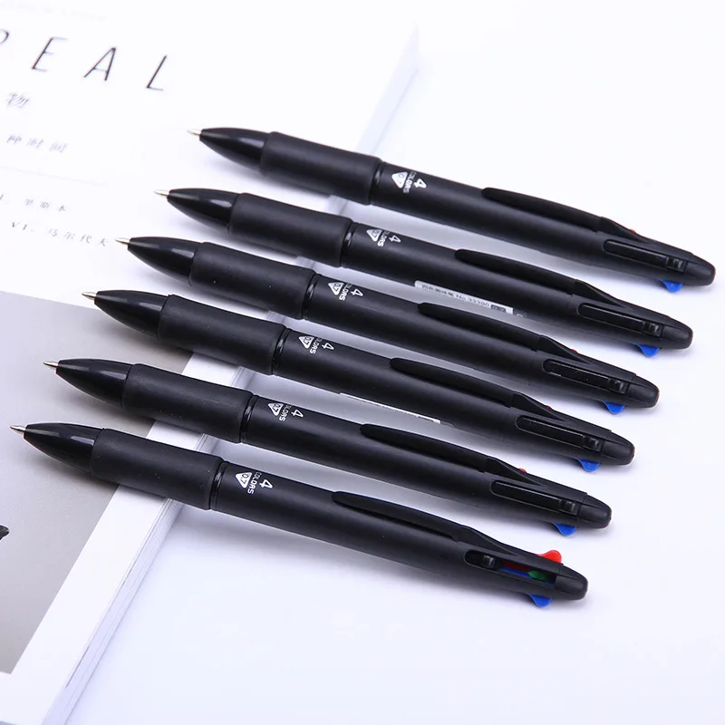 

10Pcs Four-Color Ball-Point Pen Four-In-One Multi-Color Refill 0.7mm Office School Supplies Student Children Gift Pen