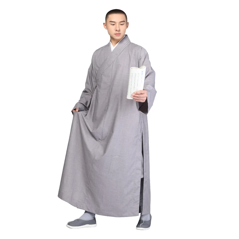 Abiti lunghi per buddismo monaco abbigliamento tradizionale cinese buddista abbigliamento per adulti uomo Haiqing Meditation Gown