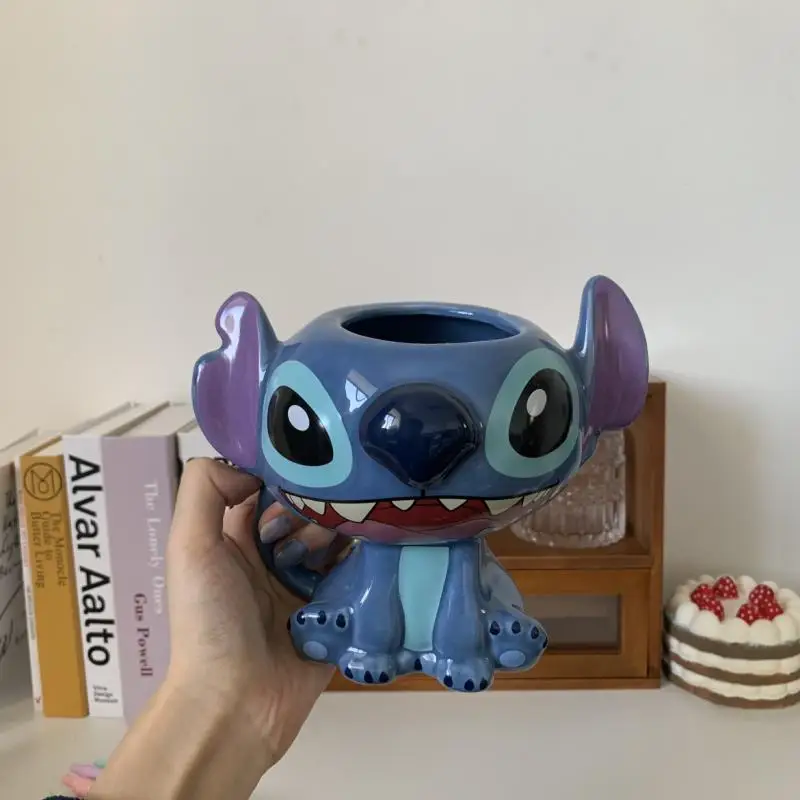 Cartoon Lilo Stitch Ceramic Water Cup Anime Large Capacity Mug Birthday Present Gift Girls Coffee Cup Lovely Kawaii Drink Water
