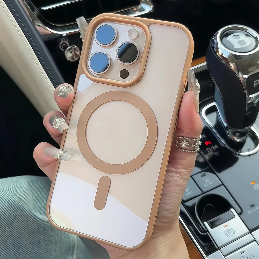Clear Acrylic Magnetic Wireless Charging Phone Case with MagSafe Compatibility