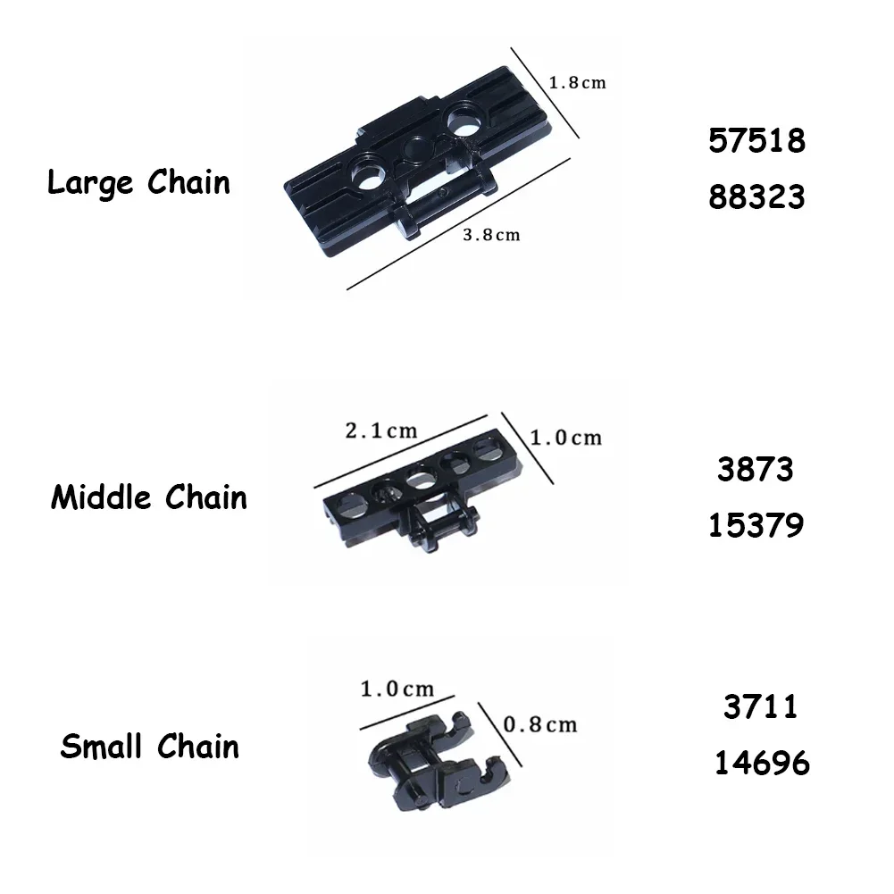 Legoeds-compatible Technical Tracks and Wheels Pack Gears and Axle Set Tank Chain Crawler For 3711 3873 57518 88323 15379 14696 technical tracks and wheels set