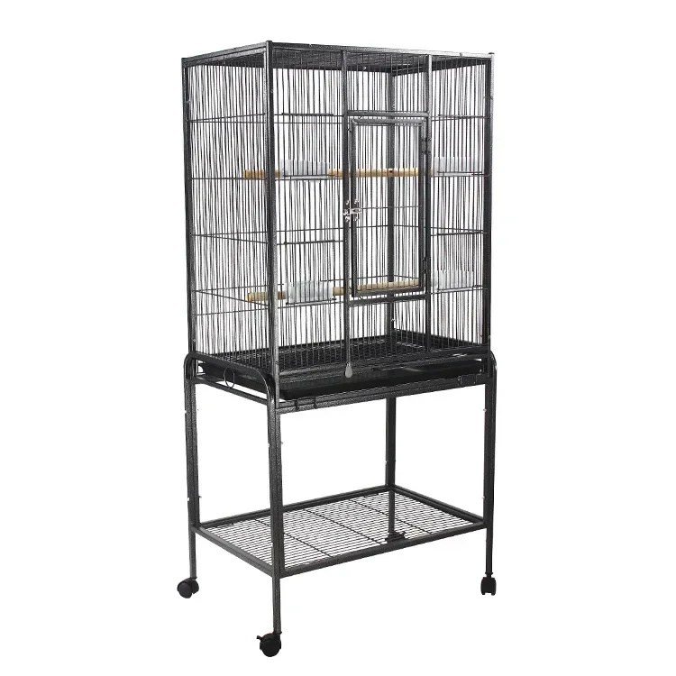 

61X42X135cm Metal Bird Cage with Rolling Stand Parrot Playground Birdcage for Cockatiel Canary Finch Lovebird Parrotlet Pigeon