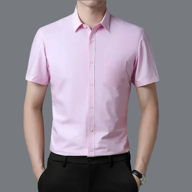 قميص رجالي كاجوال بأكمام قصيرة ، خالي من التجاعيد...