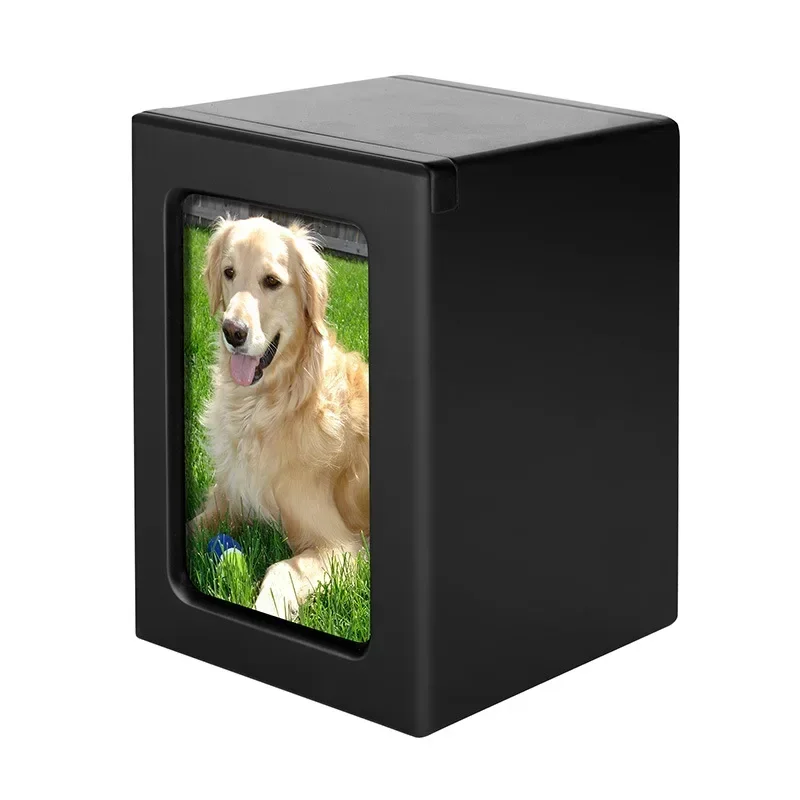 Wooden Pet Dog Cat Urn Photo Cinerary Casket Memorial Box urnen voor menselijk as cat memorial cremation urn