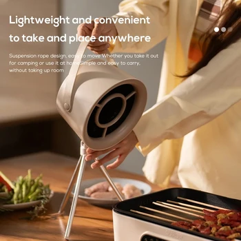 2024 New Portable Exhaust Fan Small Kitchen Hood Extractor Barbecue USB Supply Desktop Range Hoods Mini Suction Cooker Hood 2