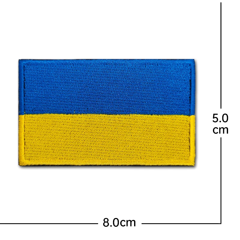 Ukraine bestickte Aufnäher Dreizack Gold Klettverschluss Ukrainisches Nationalemblem Schildform Abzeichen Taktischer Ukr-Flaggenrucksack – Detail 3