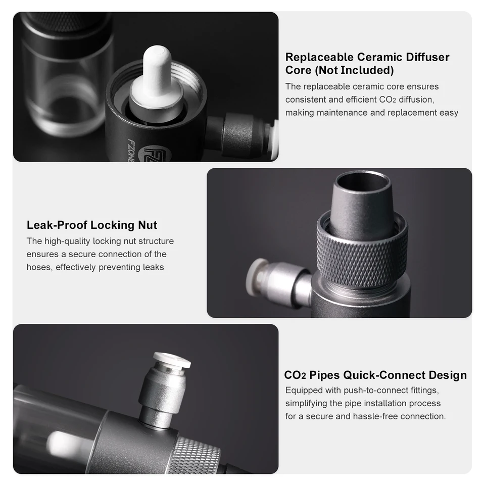 DONGKER Inline CO2 Diffuser For Planted Aquarium - 12/16 Mm Pipe Size, Nano Bubble, High Dissolution Rate