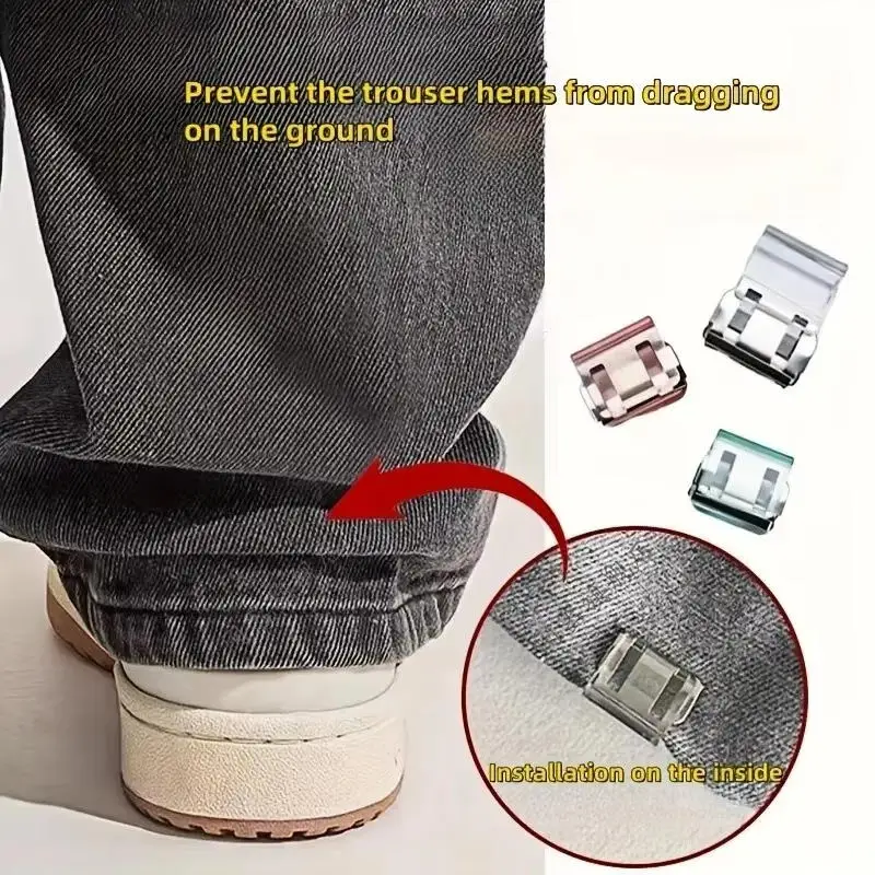 10개 탈부착 가능 미끄럼 방지 바지 클립, 바느질 없이 숨김 가능한 버클, DIY 바느질 공예 의류 클립