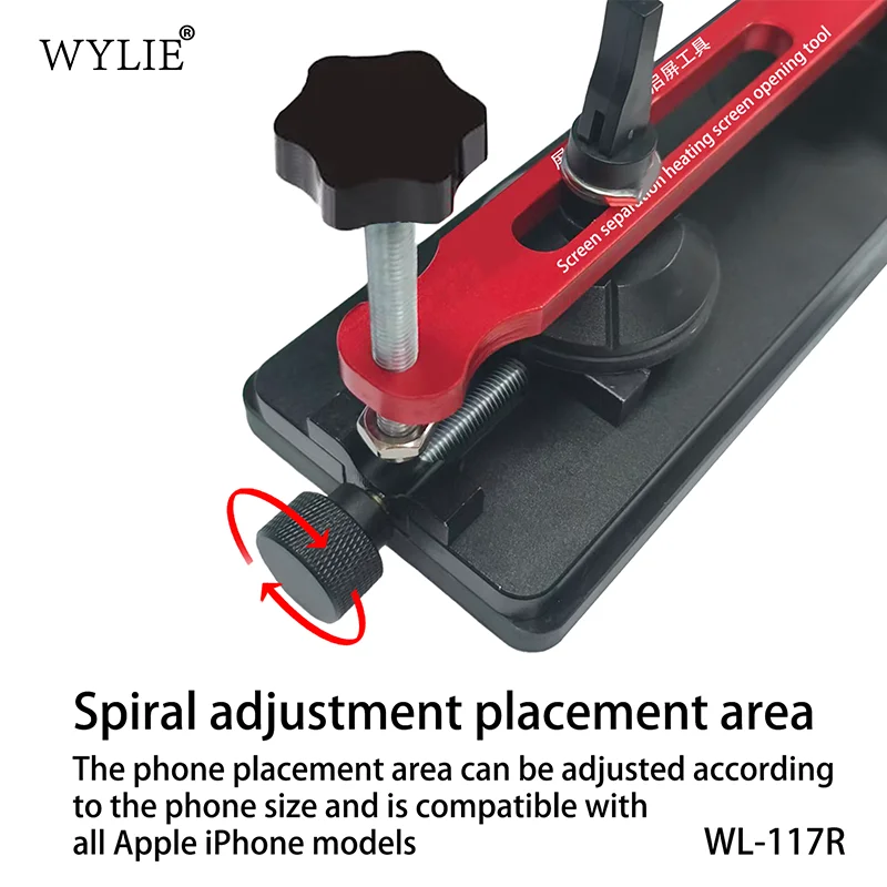 WYLIE WL-117R 휴대폰 화면/후면 커버용 예열 풀러 클램프 스크린 가열 오프너 가열 및 분해 도구