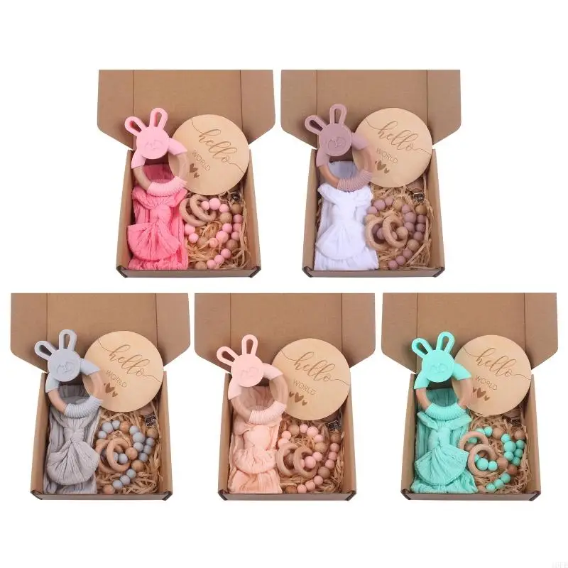 16FE Pacifier Chain Clips Clip Baby Cotton Headband Teether Cartoon Bangle Durable Children's Goods