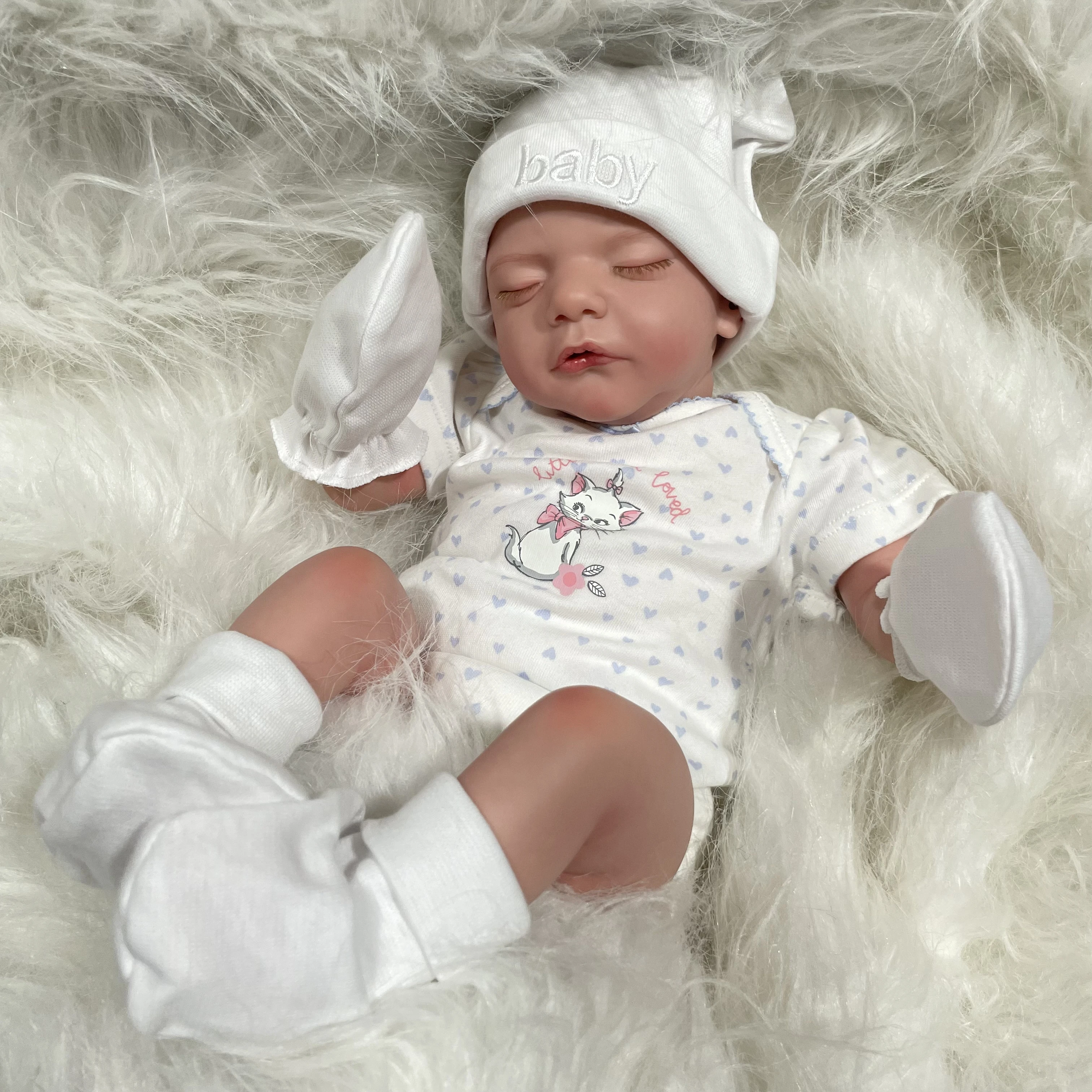 

45CM Finished Reborn Baby Doll Sam Already Painted Soft Touch 3D Skin Visible Veins Collectible Art Doll 19inch