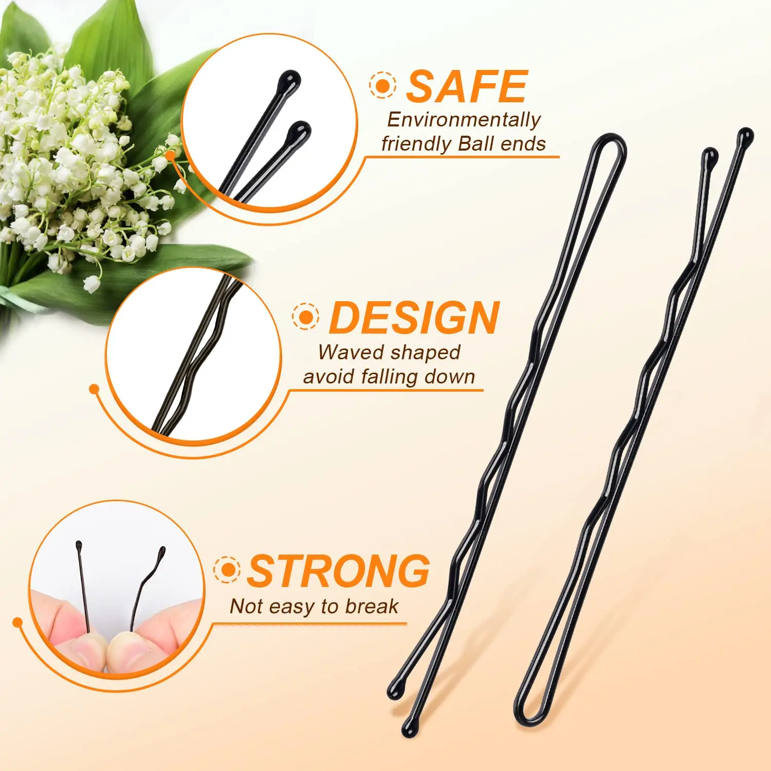 Hair Clips 50Pcs Large Bobby Pins 7CM for Women Girls Thick/Thin Hair Styling