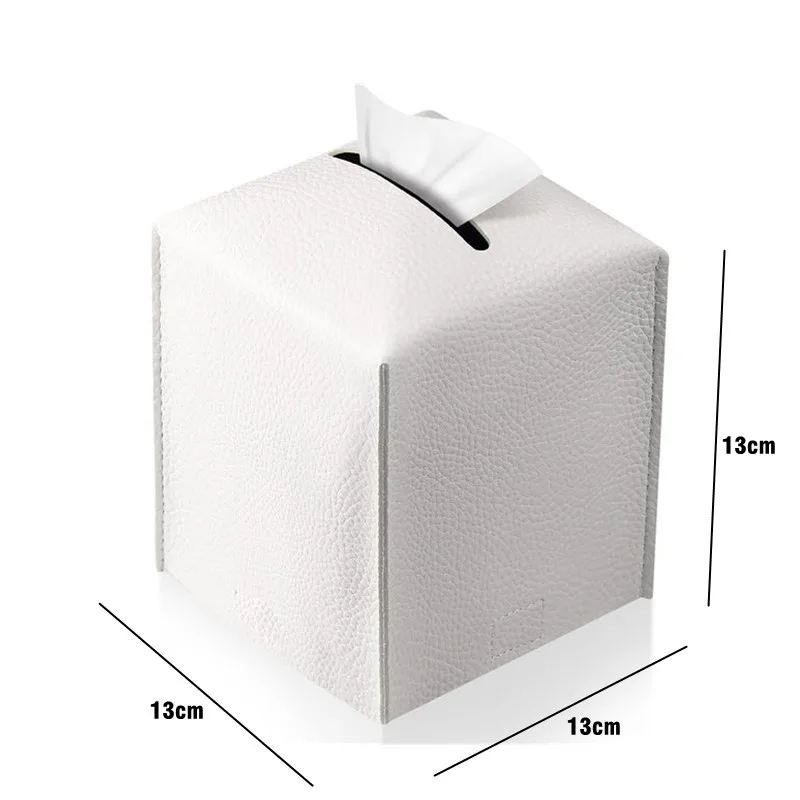 Modern PU Leather Square Tissue Box Cover Holder Decorative Holder/Organizer for Bathroom Vanity Countertop Night Stands Office tissue dispenser,tissue box