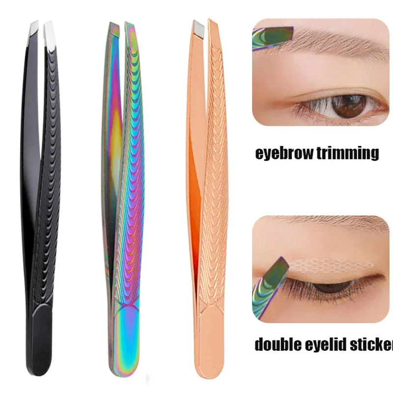 

1Pcs Eyebrows Tweezers Trimmer Professional Beard Eyelash Brow Hair Removal Plucker For Face Makeup Tool Man Or Women' Bag