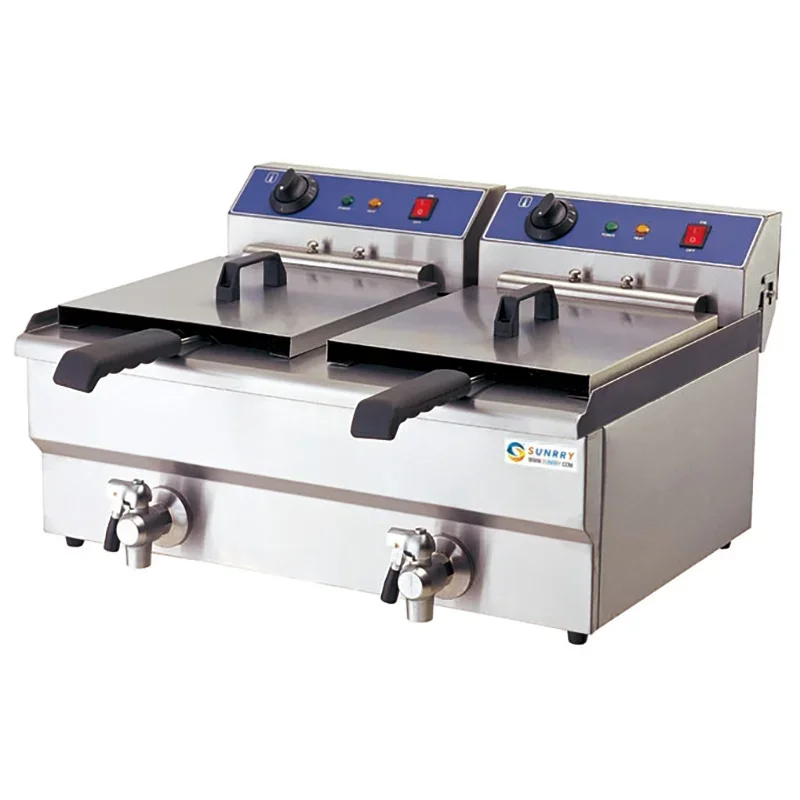 Cheap Price Kitchen Double Tank Chips Chicken Electric Deep Fryer for Fast Food Shop