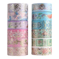 12pcs Blooming Flower Washi Tape Set 15mm*2m  Floral Adhesive Masking Tapes Home DIY Art Album Stickers Decoration A6033 1
