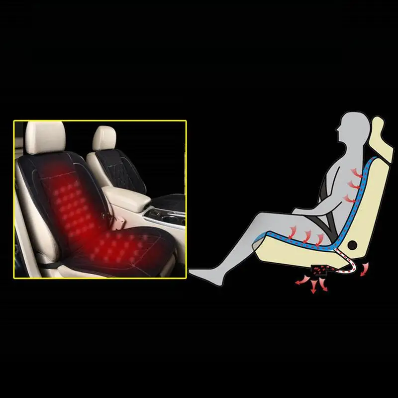 자동차 온열 시트 커버, 12V 플리스, 겨울 차량 난방 쿠션, 방수 조절, 자동차 인테리어 액세서리