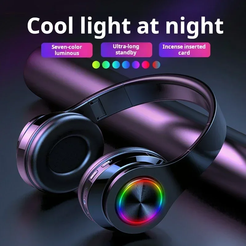 Wireless Surround Sound Bluetooth Gaming Headset with Microphone and Colorful Design
