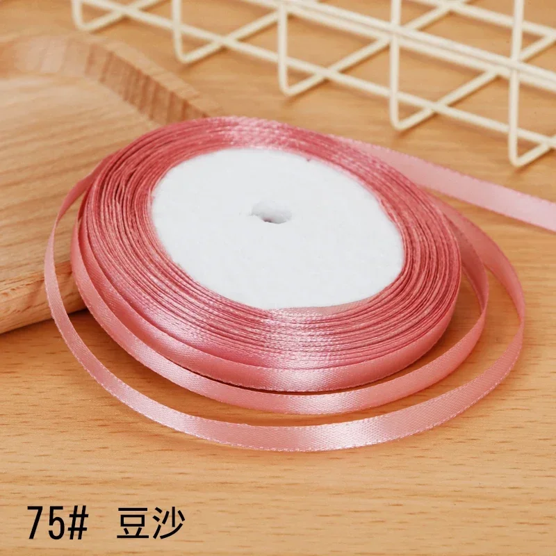 Elegant 6mm Satin Ribbon for DIY Crafts and Gift Wrapping