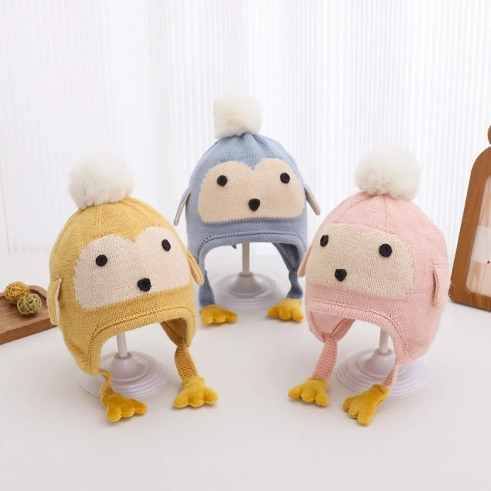 New Pompom Pullover Cap Windproof Warm Beanie Hat Coldproof Infant Knitted Cap Outdoor Sports