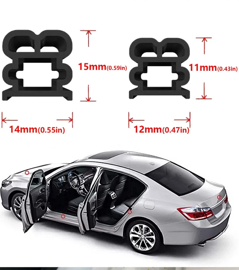 Auto Tür Gummi Dichtungen Doppel-Schicht Auto Schutz Aufkleber Schalldichte Wasserdichte Dichtung Streifen Auto Dichtung Streifen Universal Für – Detail 5