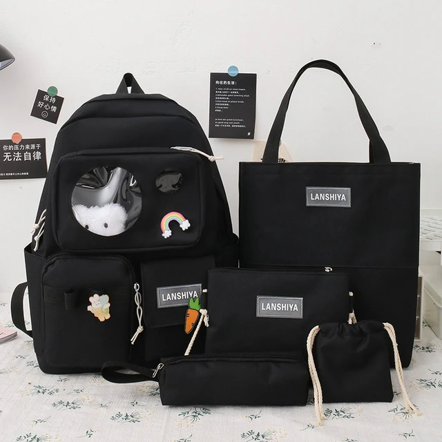 Mochilas escolares de lona con Usb para niñas y adolescentes, mochilas de  gran capacidad, color negro, 2022 - AliExpress