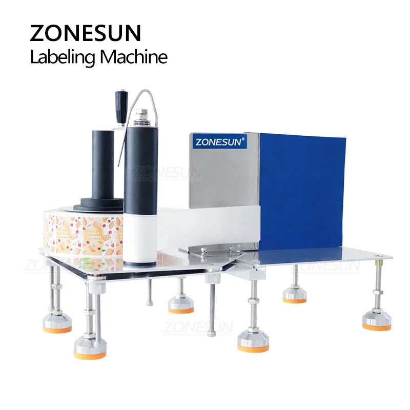 ZONESUN ZS-TB3 Manual Bottle Label Sticker Peeling Applicator Flat Round Square Polygon Surface Machine 5