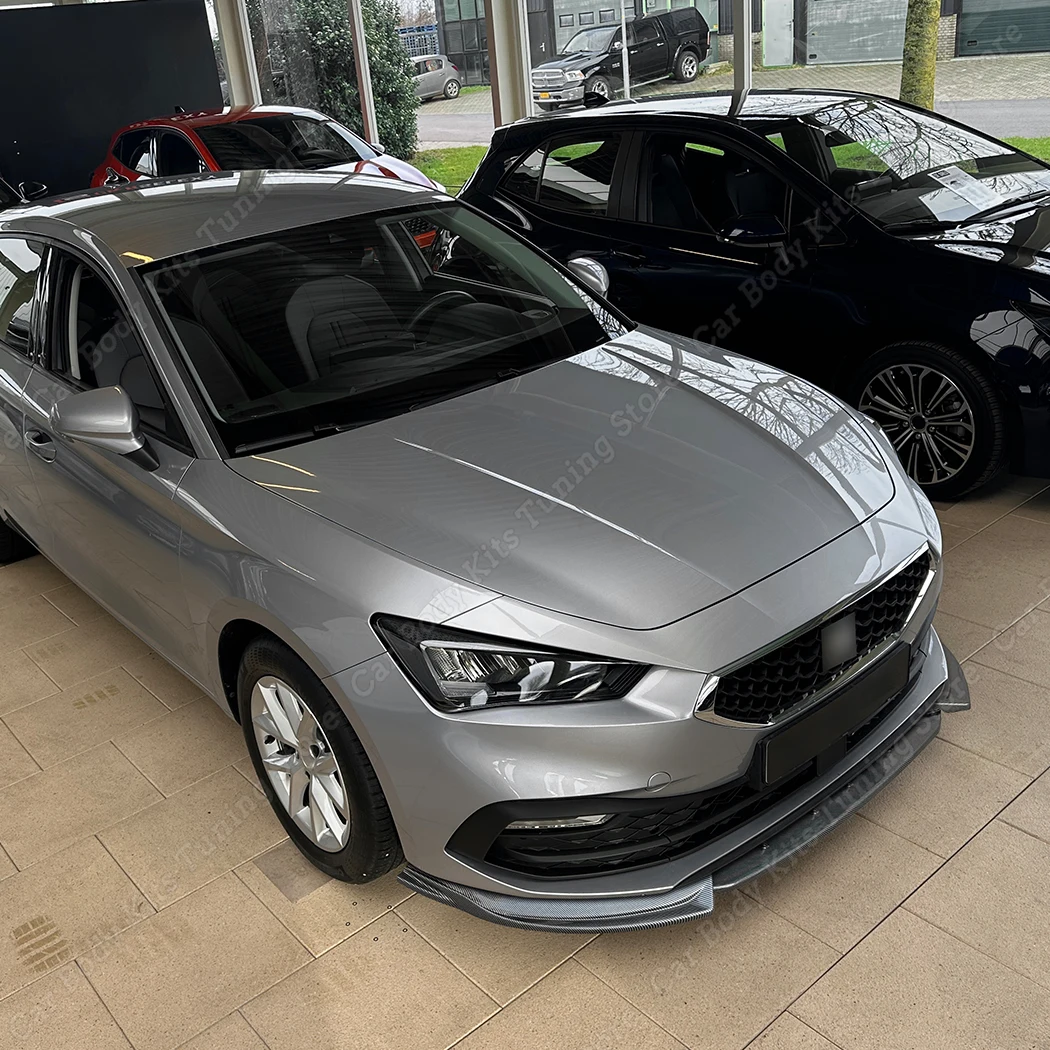 시트 레온 MK4 스탠다드 TDI TSI 2021 2022 2023 2024+ 용 자동차 앞 범퍼 립 스플리터 프로텍터 턱 디퓨저 커버 부품 3개