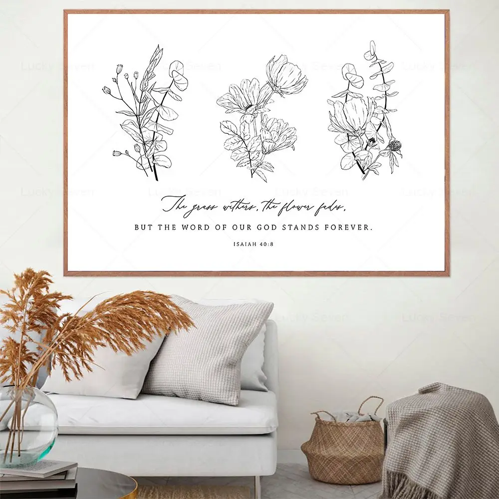 Bible Verse Print Grass Withers 4