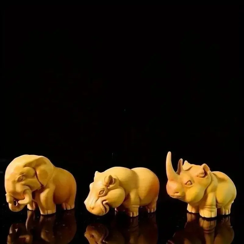 Cute Wood Carving Animals Statue Ornaments Supplies Sculptures and Figurines Home Decoration Desk Accessories: 3 - 5 Days Free Delivery Only UK