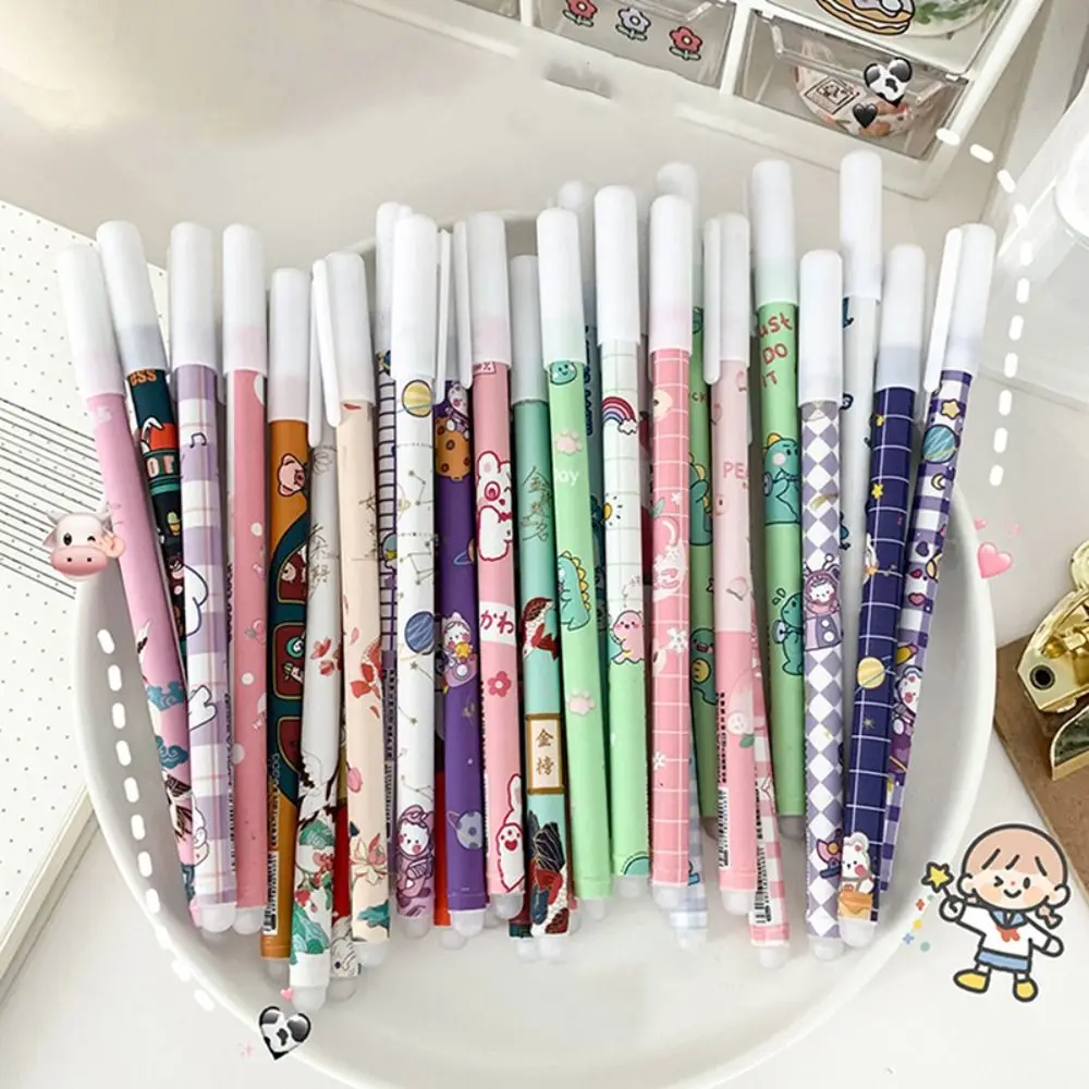 

12PCS Cute 0.5mm Blue Ink Writing Tools Bear/Peach/Astronaut Gel Pens Erasable Pen Rollerball Pen Ballpoint Pen