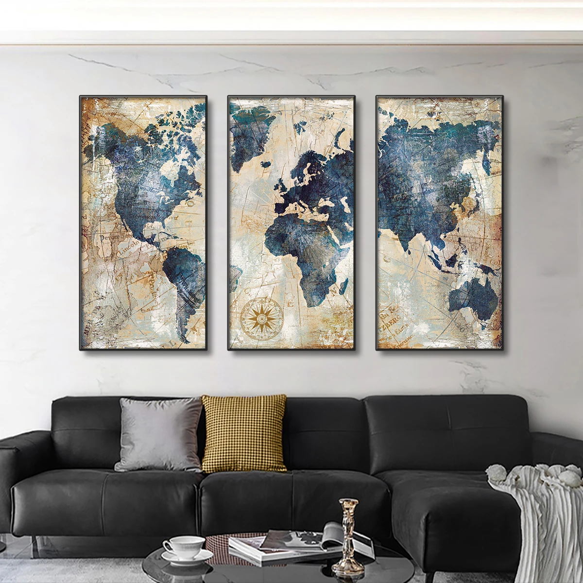 World Map Abstract Canvas Art