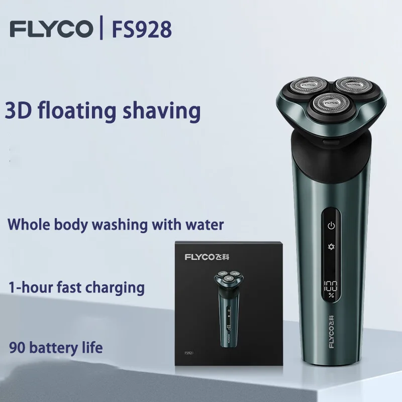 

The New FLYCO FS928/FS929 Men's Smart Electric Shaver Shaves with A Full Body Wash, 1 Hour Fast Charge, and 90 Long Battery Life